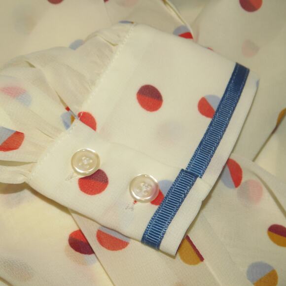 Modcloth Cream Polka Dot Print Be Buzzworthy Button Up Top - Picture 8 of 11